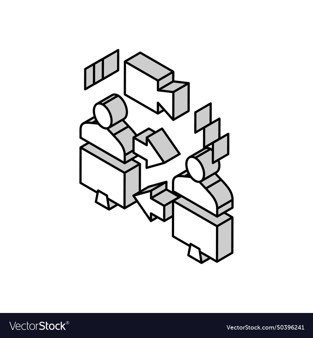 Video calling computer application isometric icon