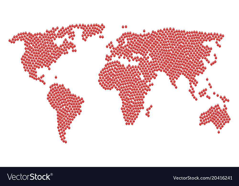 Worldwide map pattern of heart lock items