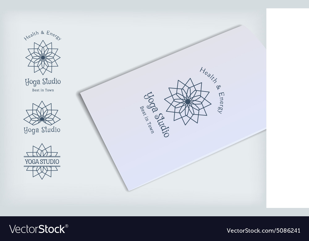 Yoga studio logo template set