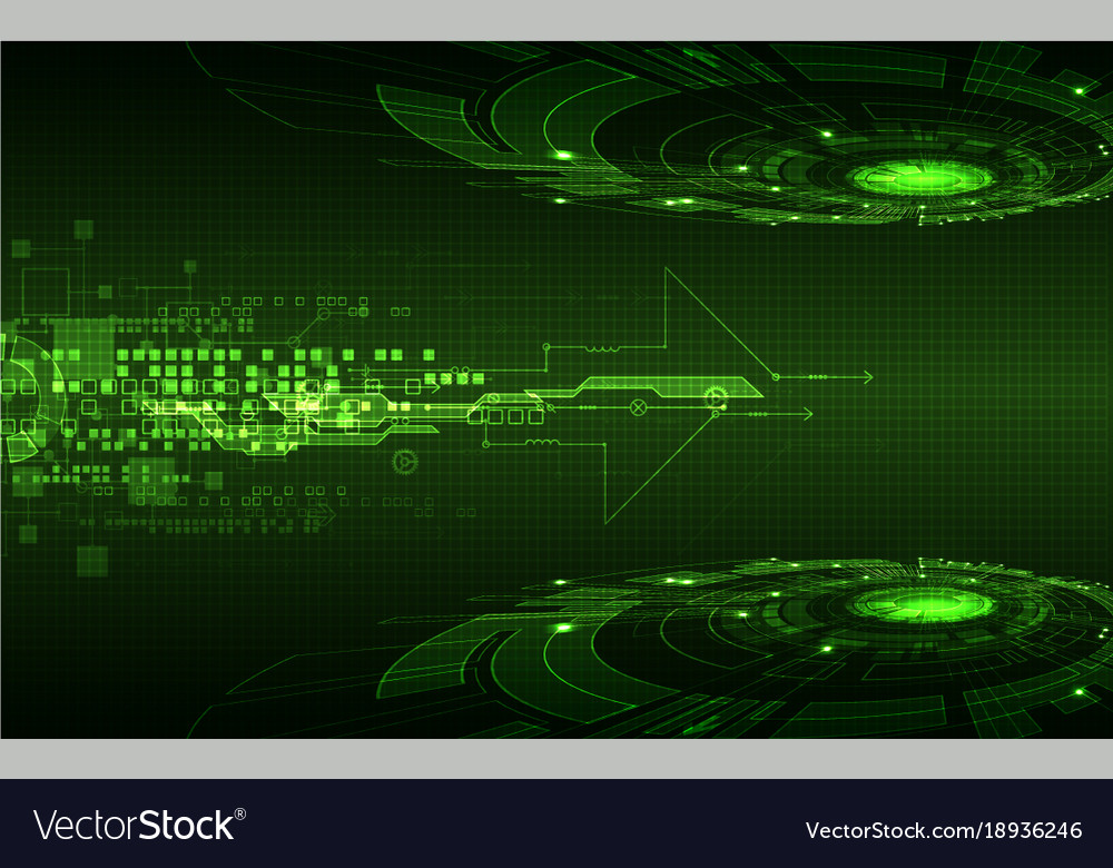 Abstract green digital communication technology Vector Image