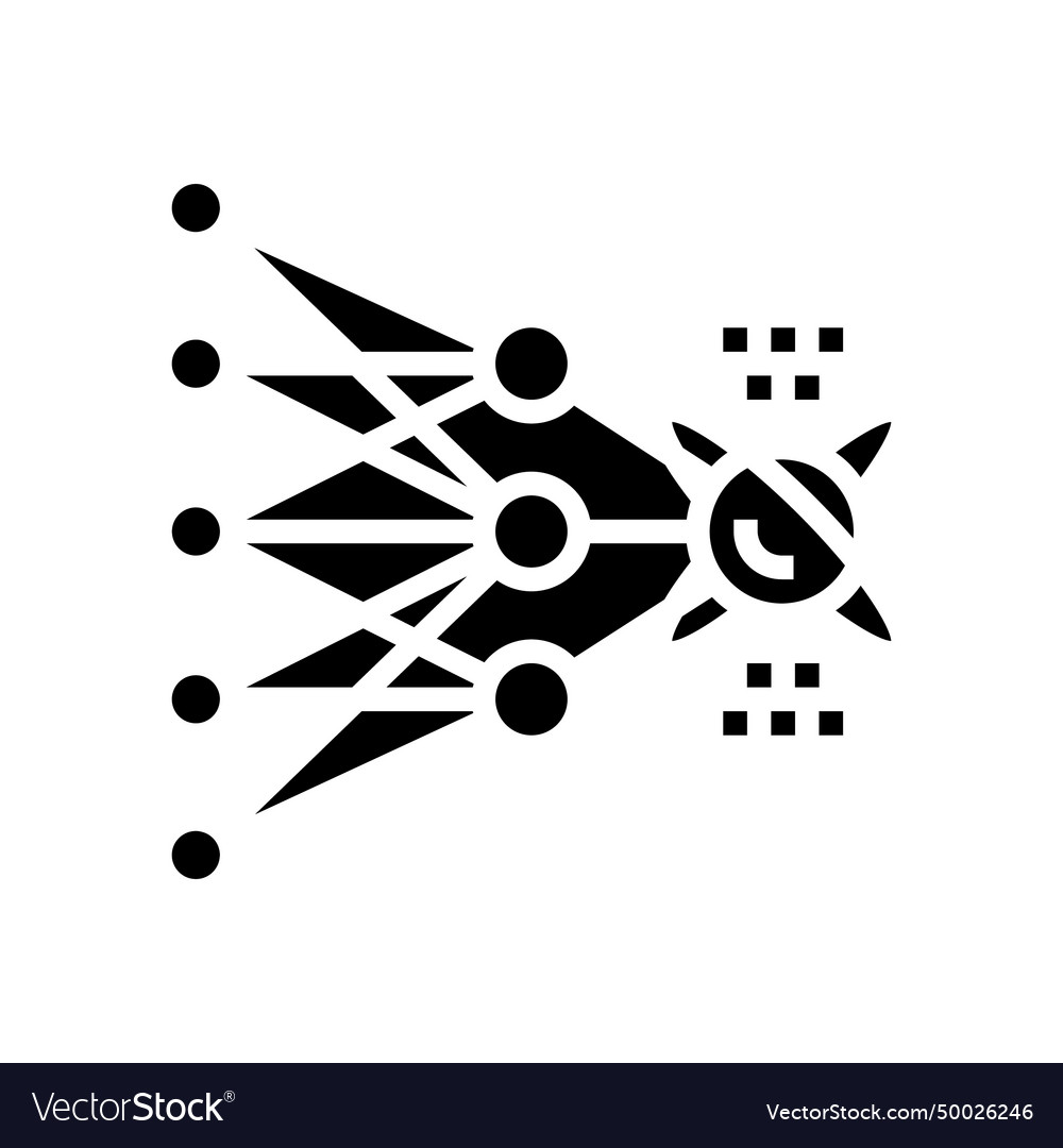 Algorithm quantum technology glyph icon vector image Algorithm quantum technology glyph icon
