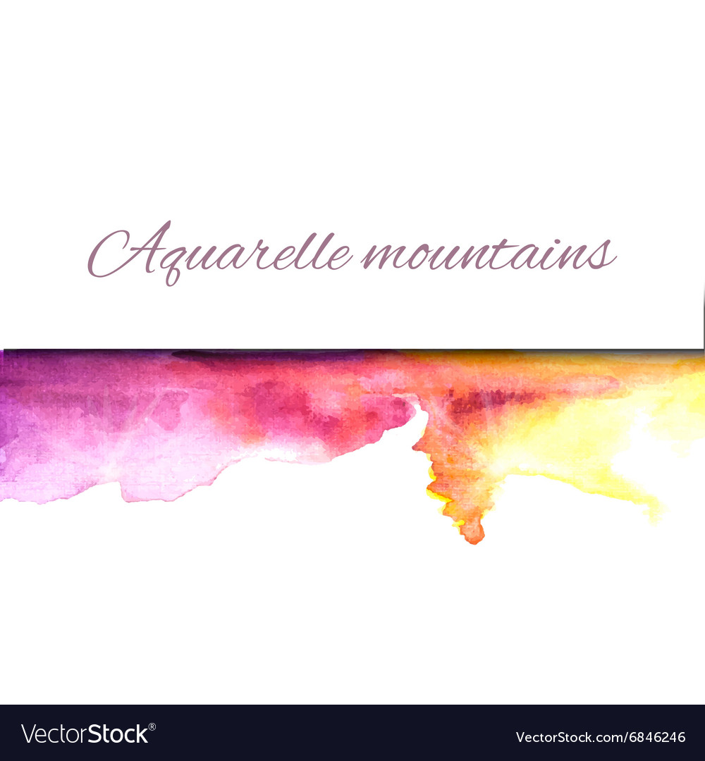 Aquarelle mountains yellow violet