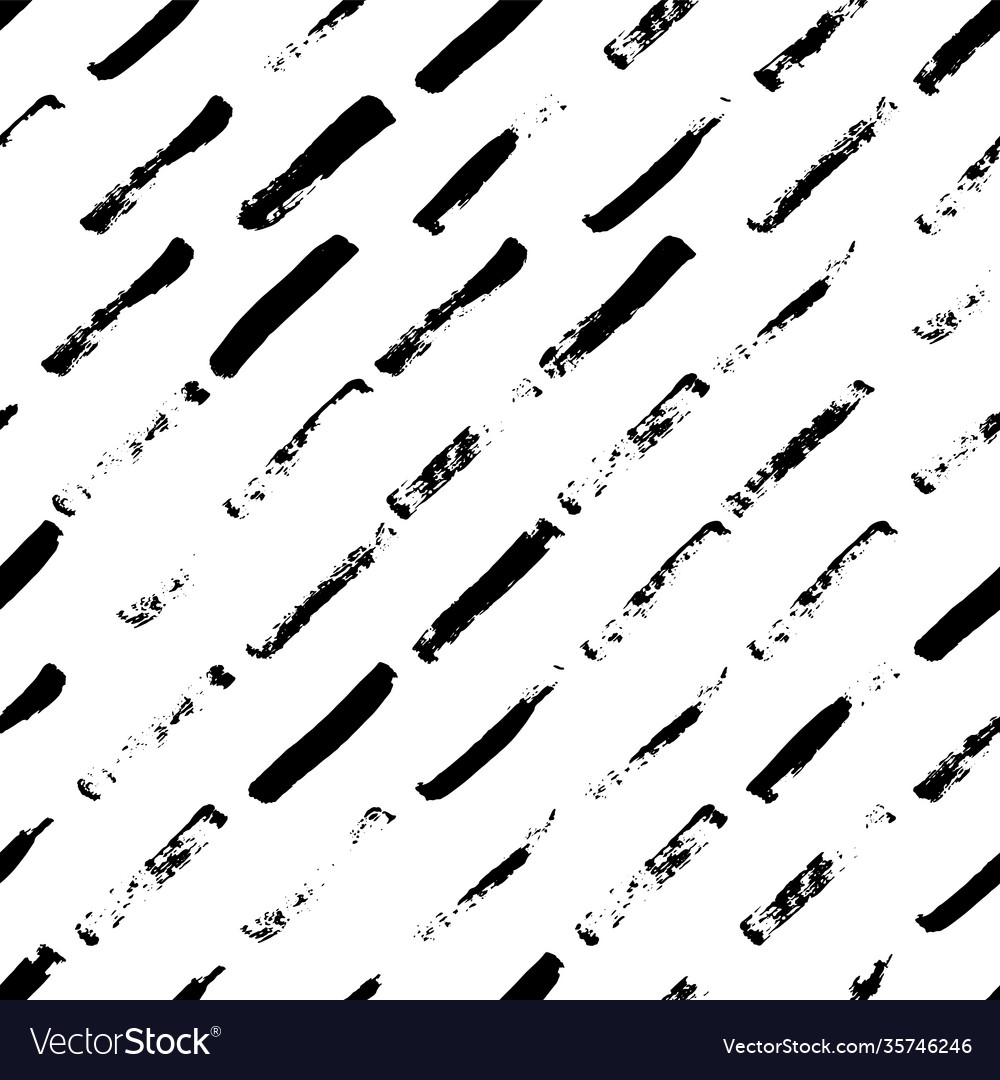 Black smears brush seamless pattern grunge paint