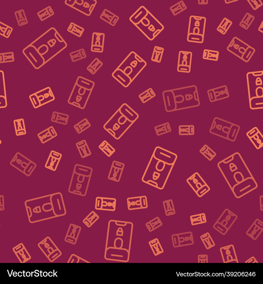 Brown line incoming call on mobile phone icon Vector Image