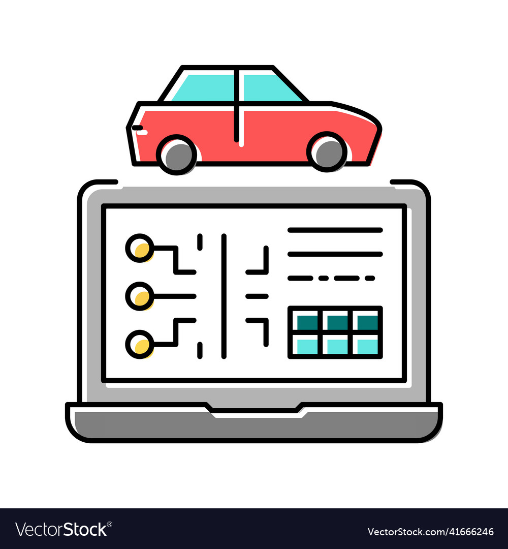 Computer diagnostics color icon isolated