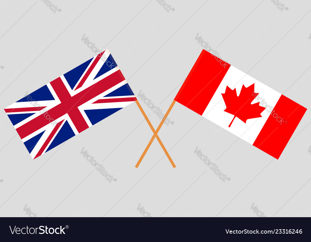 Flags of uk and canada Royalty Free Vector Image