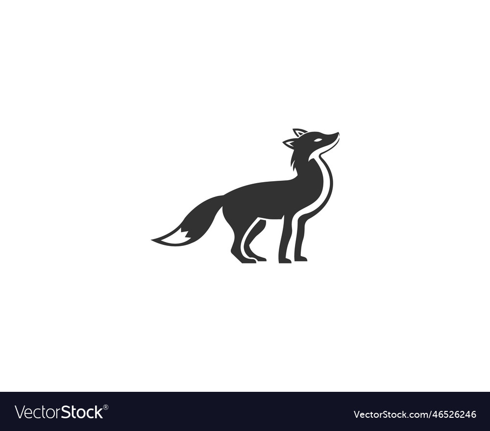 Fox and wolf silhouette mascot logo