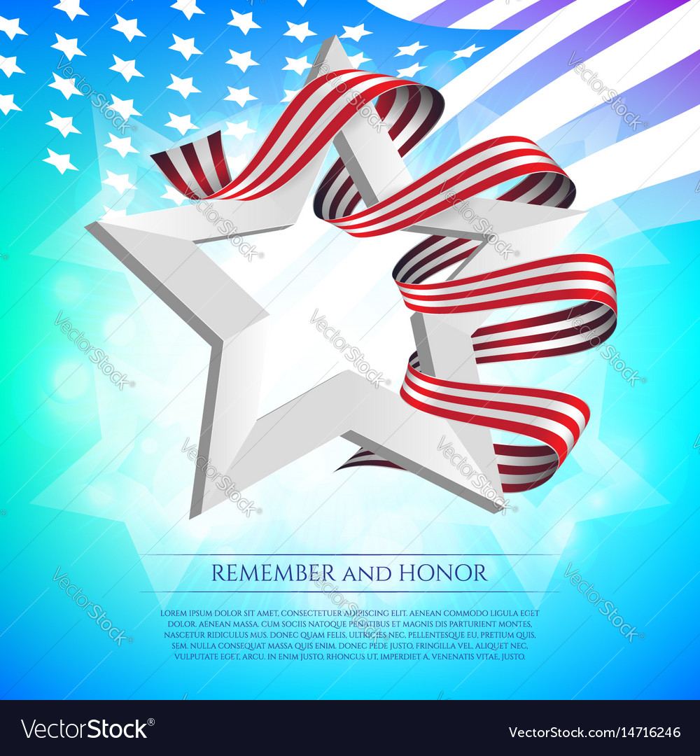 Happy memorial day greeting card with national