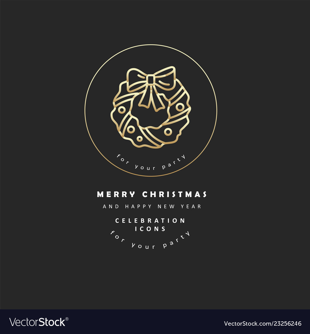 Icon and logo celebration merry christmas vector image Icon and logo celebration merry christmas