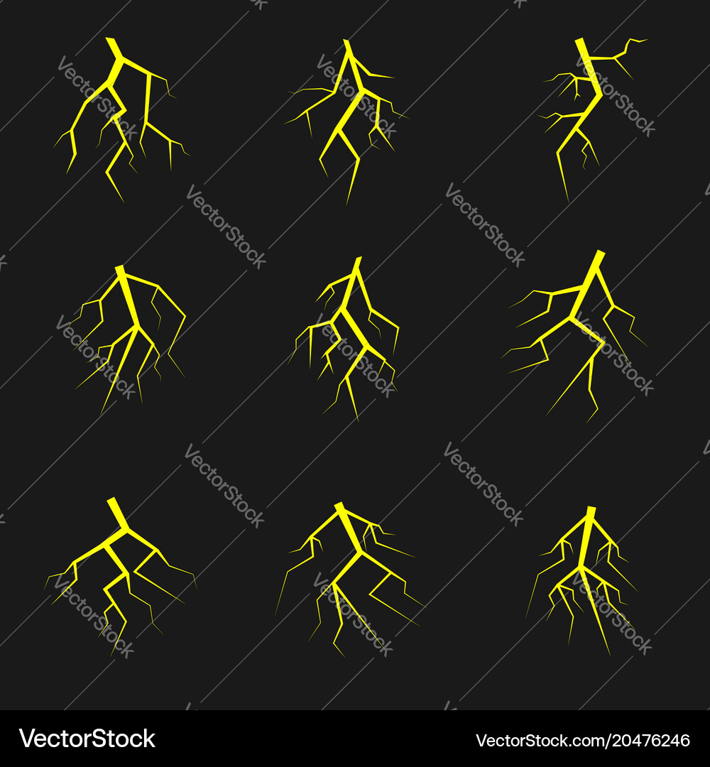 Lightning icon set Royalty Free Vector Image - VectorStock