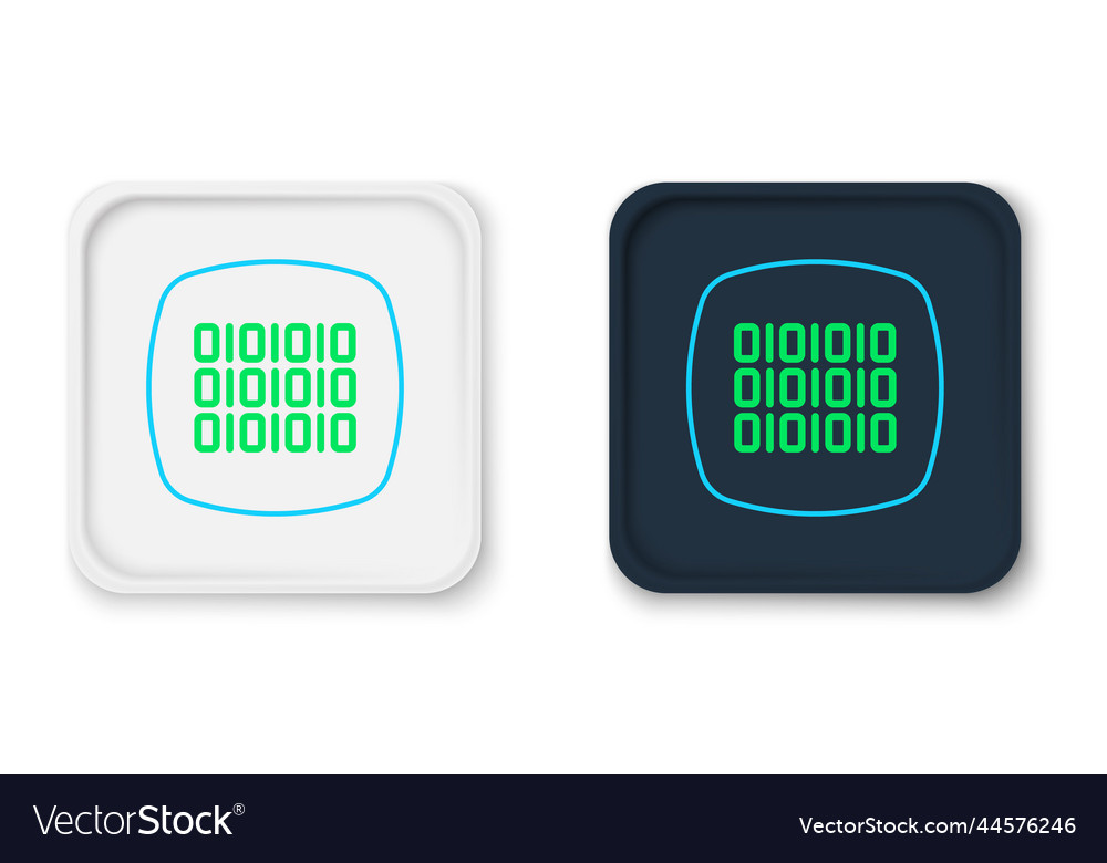 Line binary code icon isolated on white background vector image Line binary code icon isolated on white background