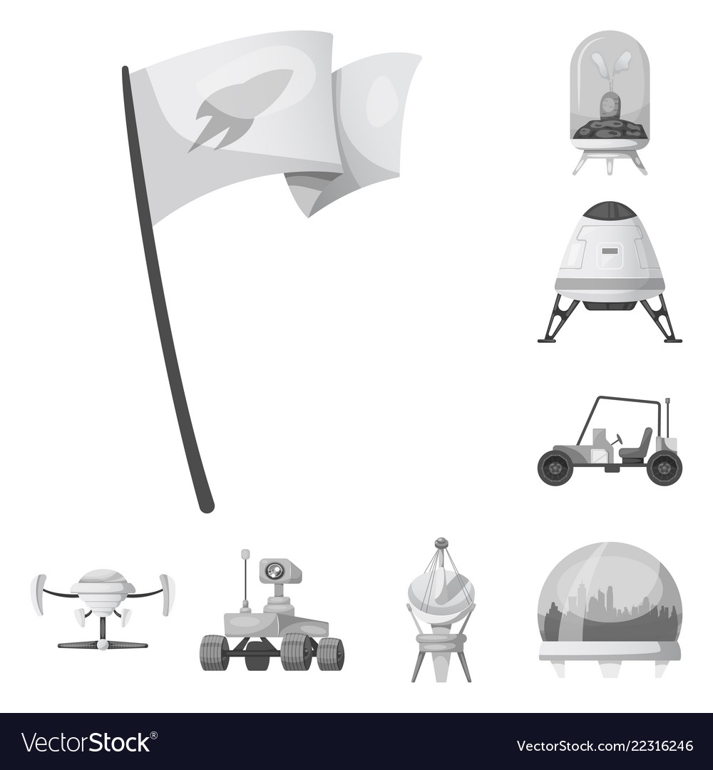 Mars and space icon set vector image Mars and space icon set