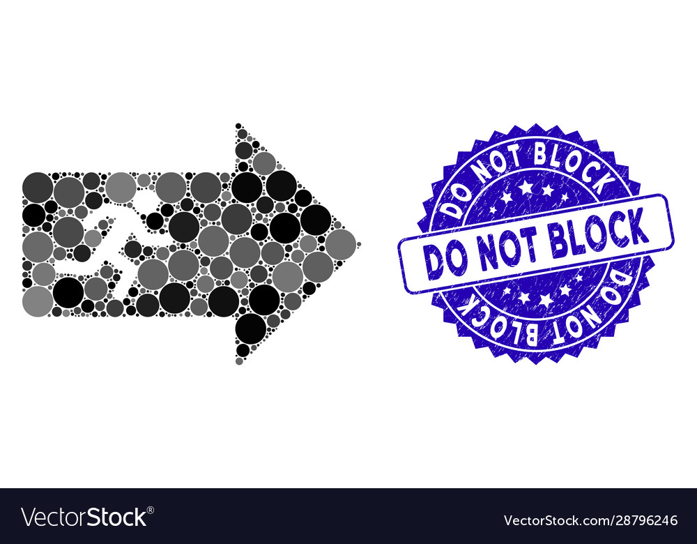 Mosaic exit arrow icon with textured do not block Vector Image Mosaic exit arrow icon with textured do not block