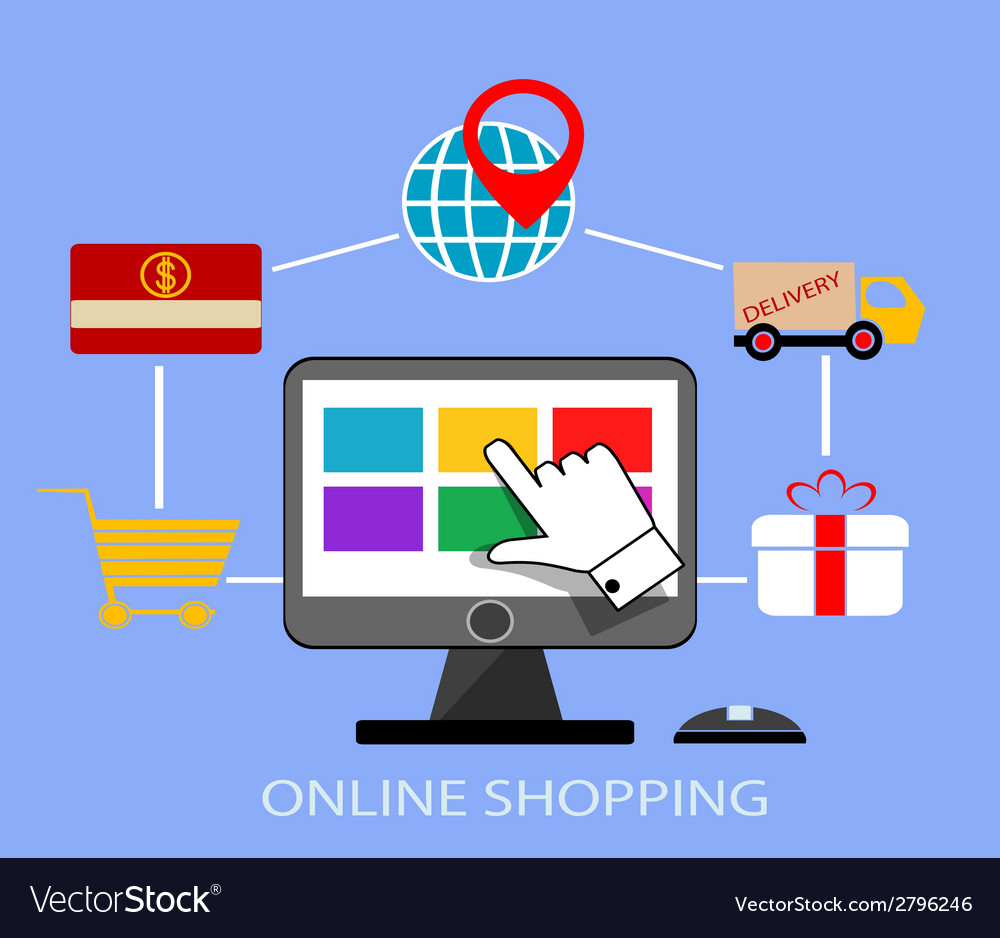 Online shopping infographic