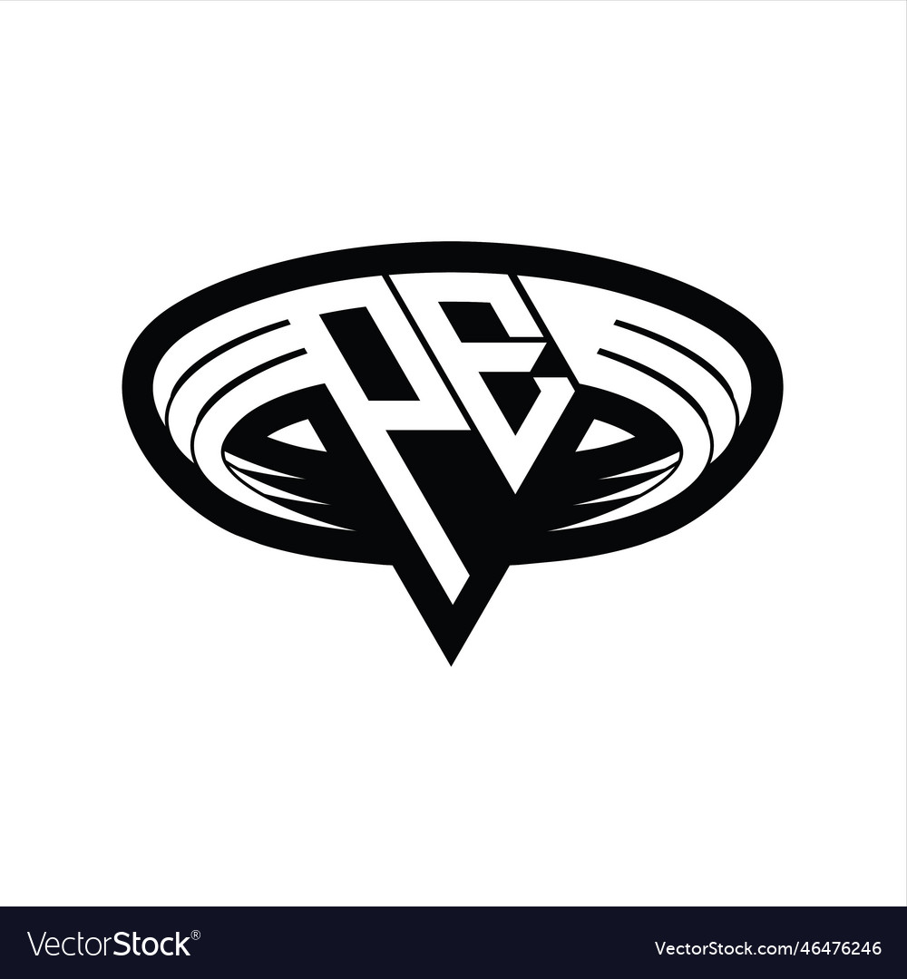 Pe logo monogram with triangle shape slice