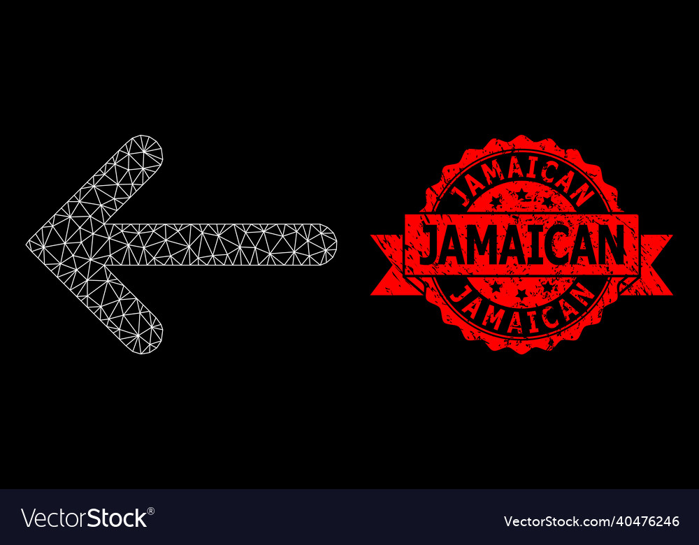Polygonal net mesh left arrow picture and distress vector image Polygonal net mesh left arrow picture and distress