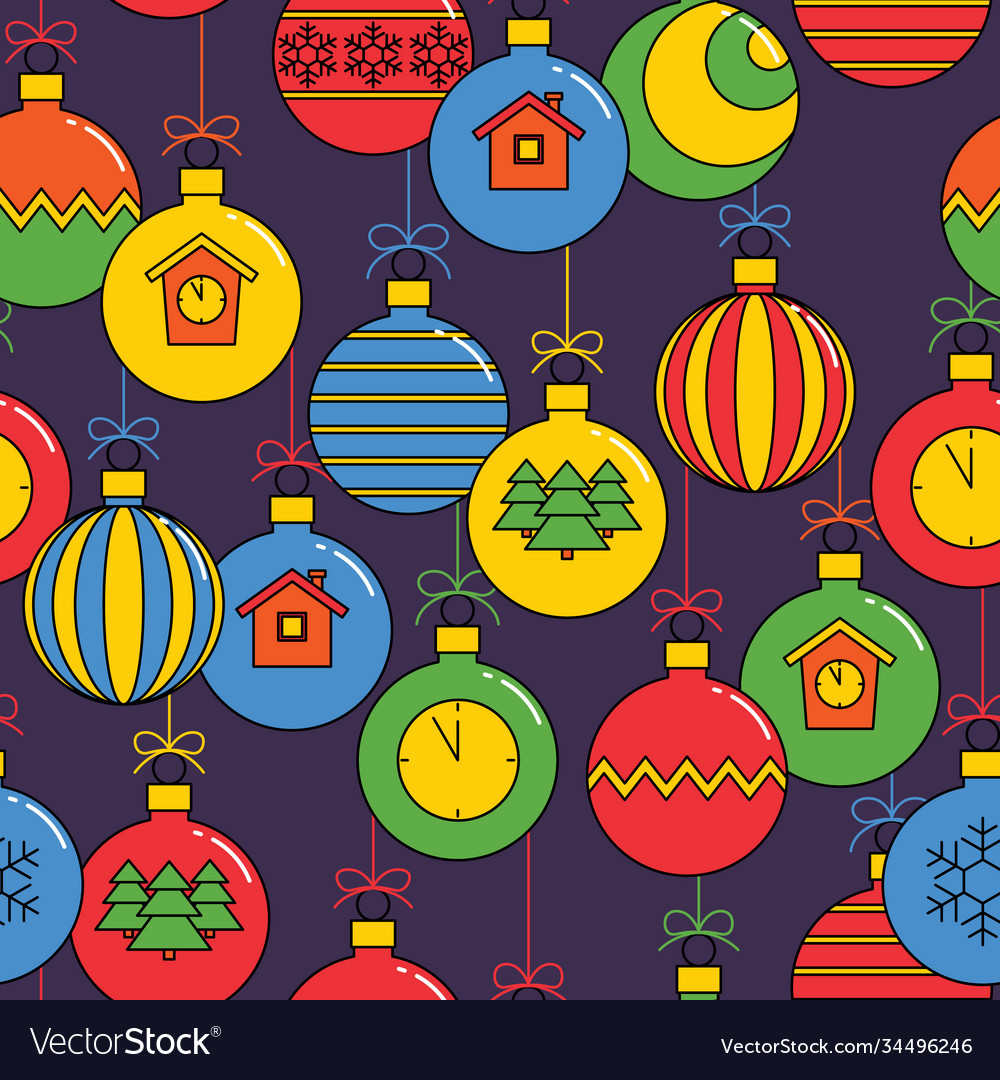 Seamless pattern with christmas balls