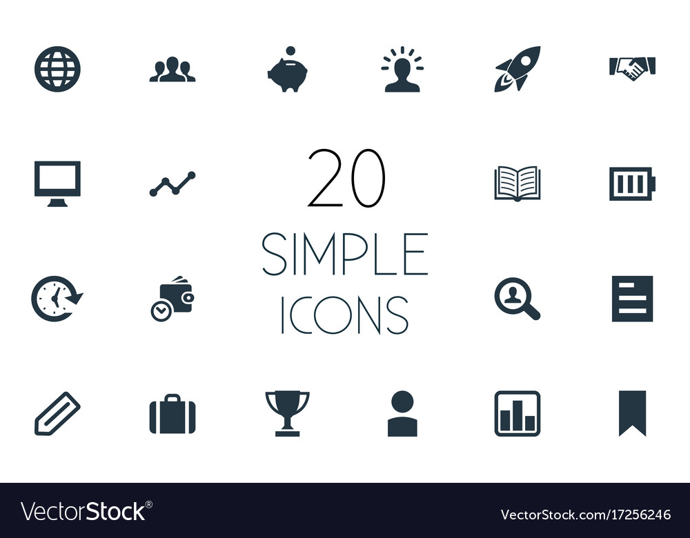 Set of simple startup icons