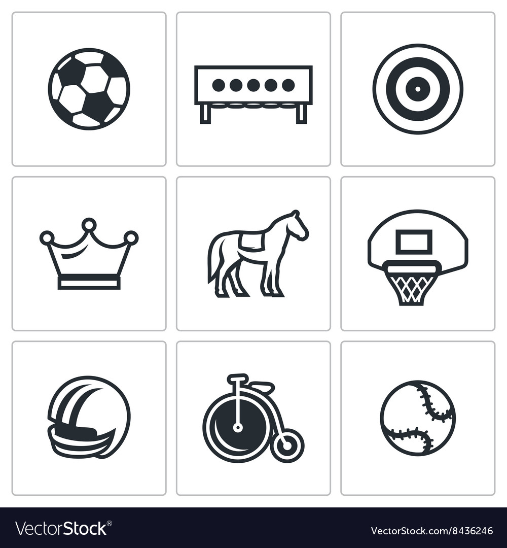 Set of sport icons soccer biathlon