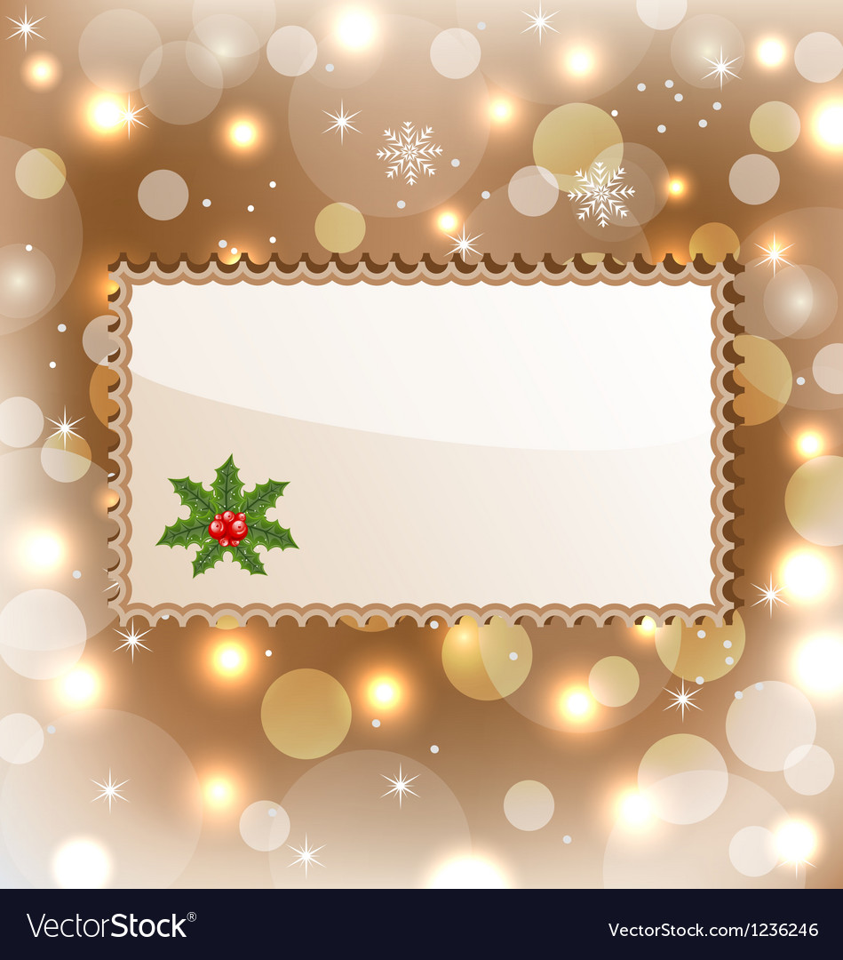 Template frame with mistletoe for design christmas