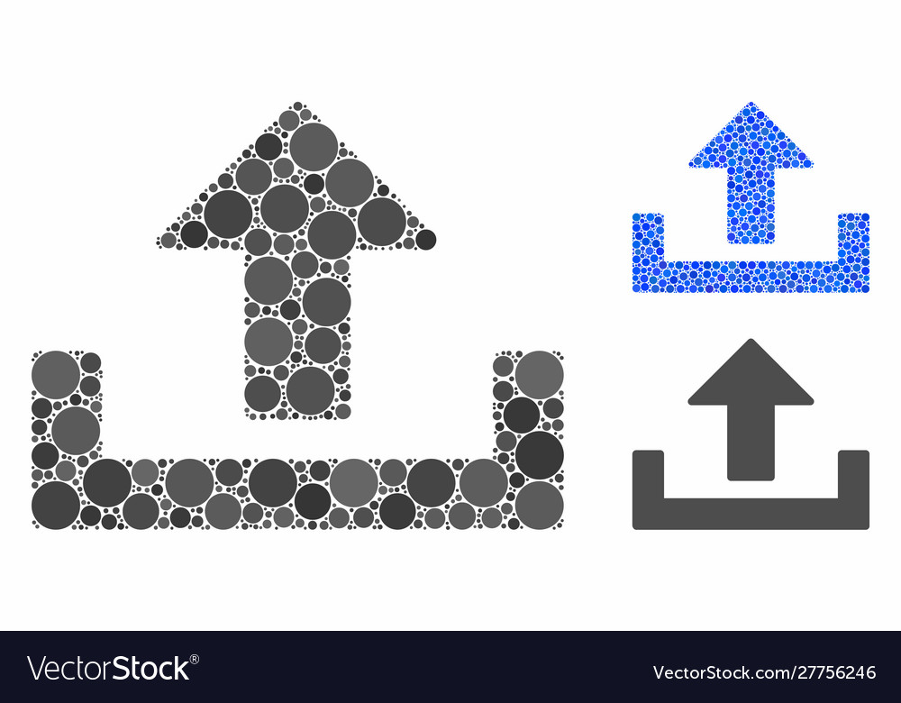 Upload mosaic icon circle dots Vector Image Upload mosaic icon circle dots