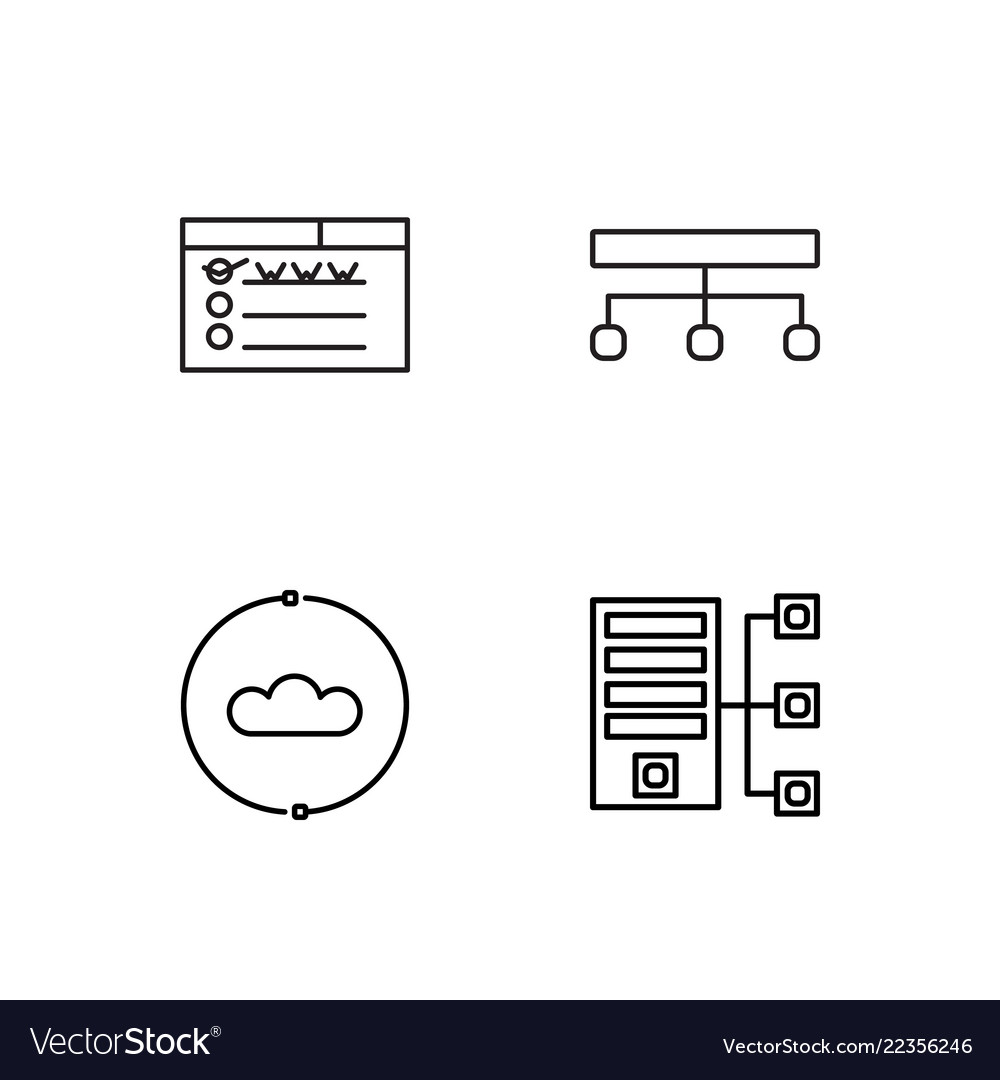Web simple outlined icons set Vector Image Web simple outlined icons set