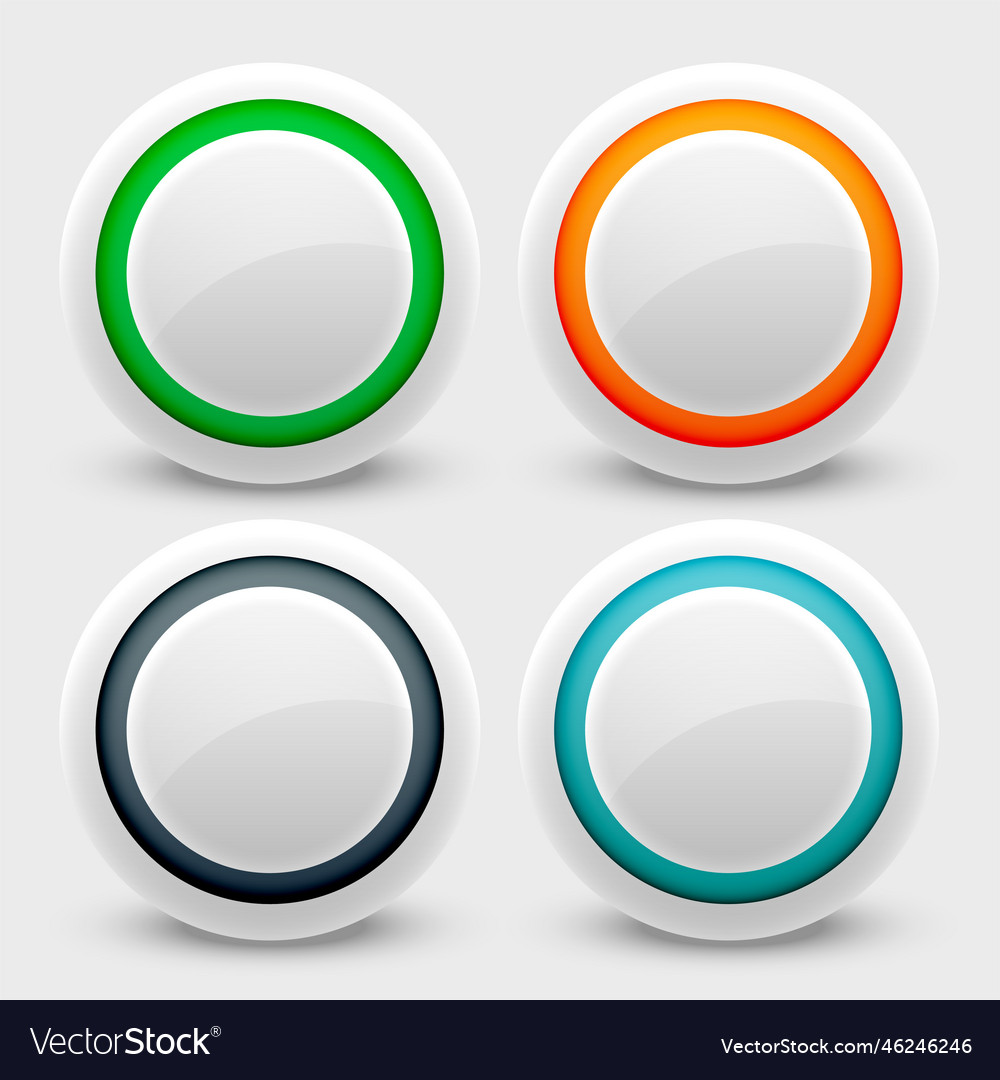 White user interface buttons set
