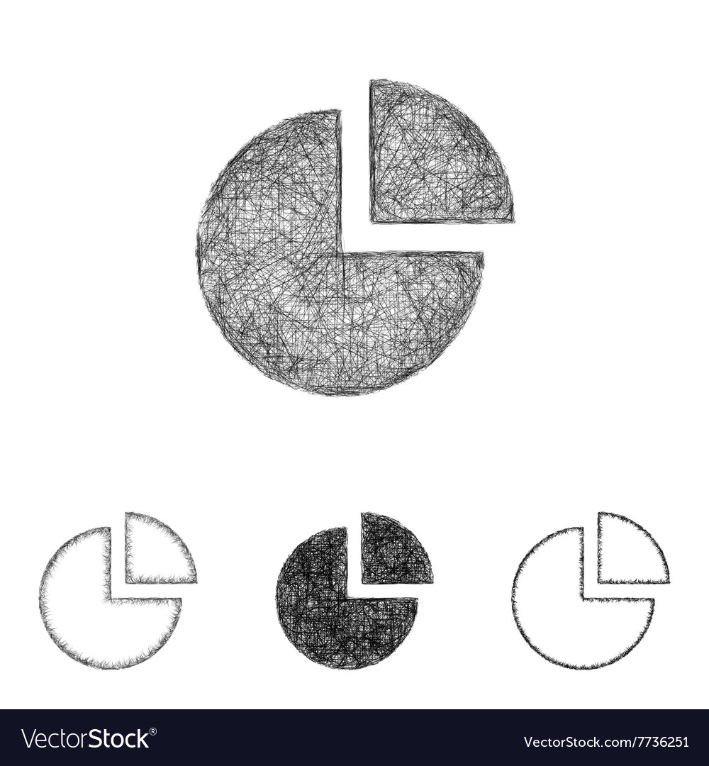 Chart icon set - sketch line art