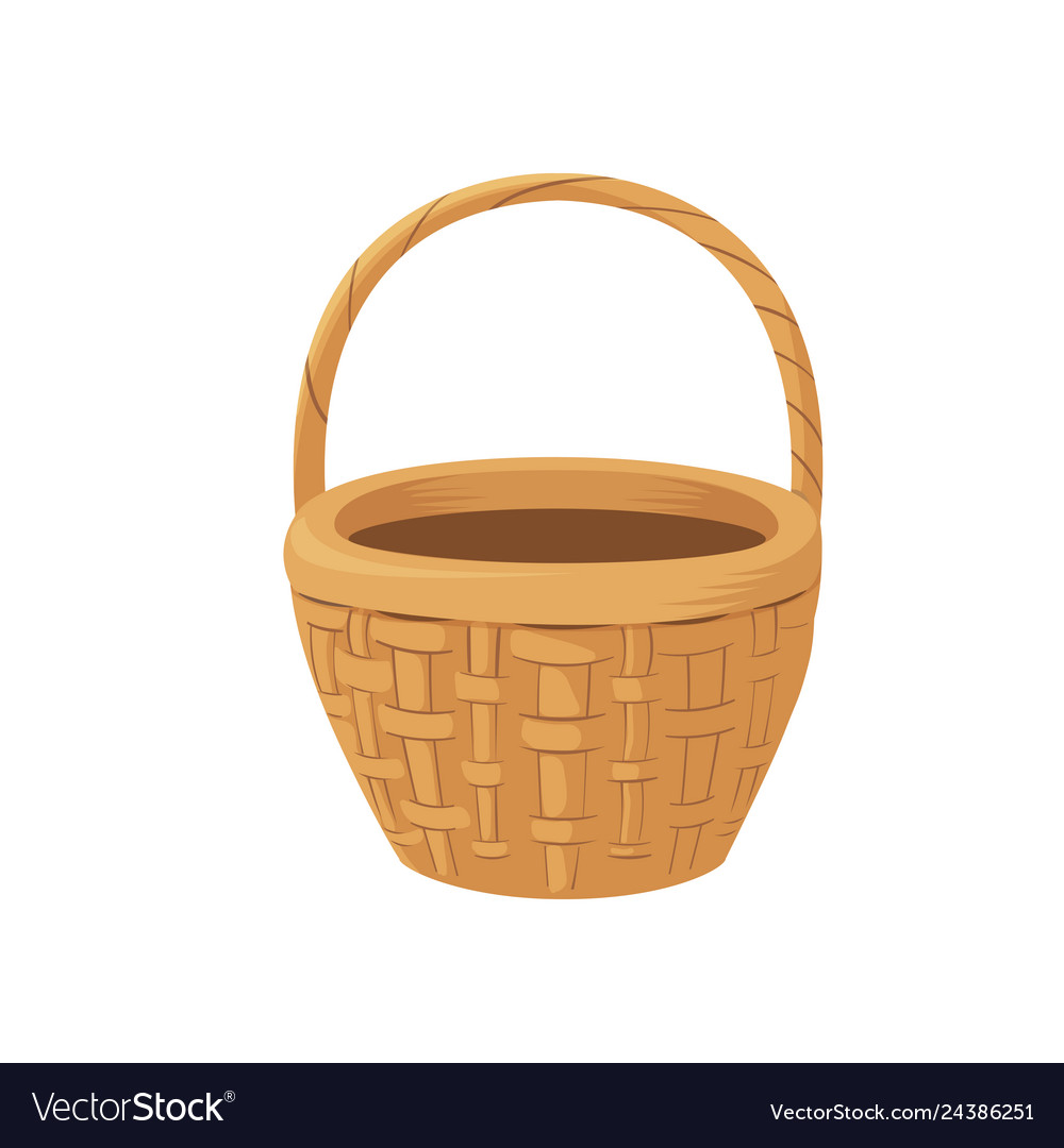 Cute basket straw icon