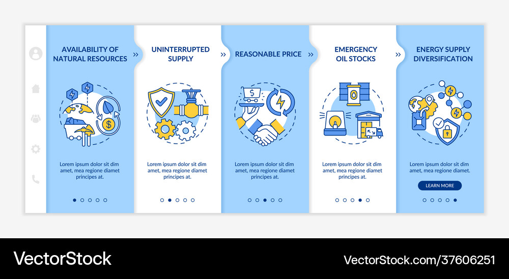 Energetic security elements onboarding template Vector Image