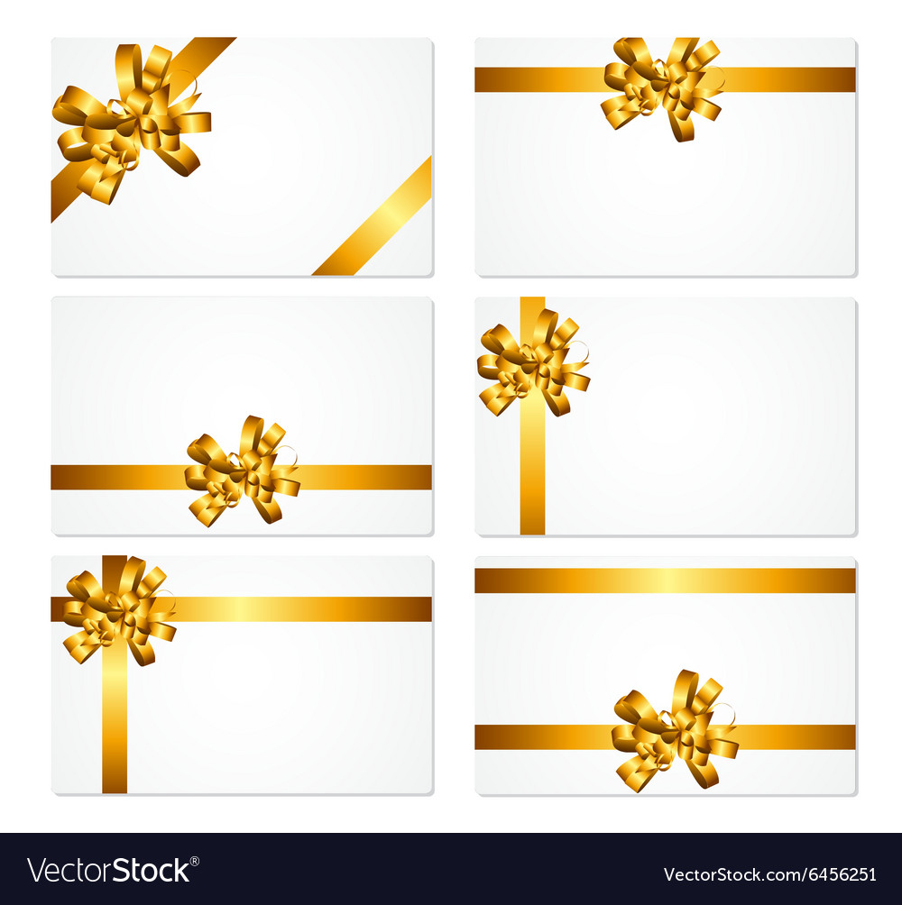 Gift card with gold bow and ribbon set