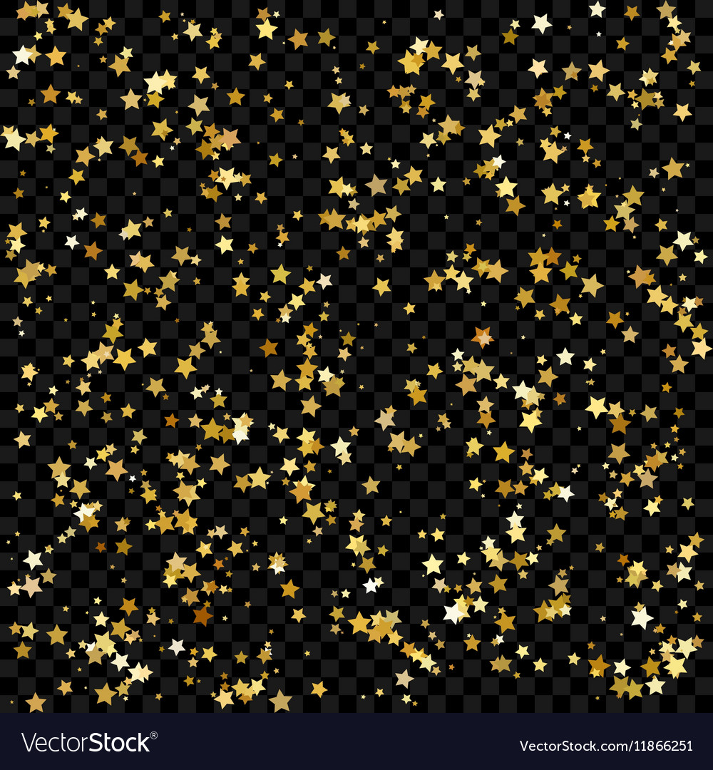 Gold star isolated on transparent background Vector Image