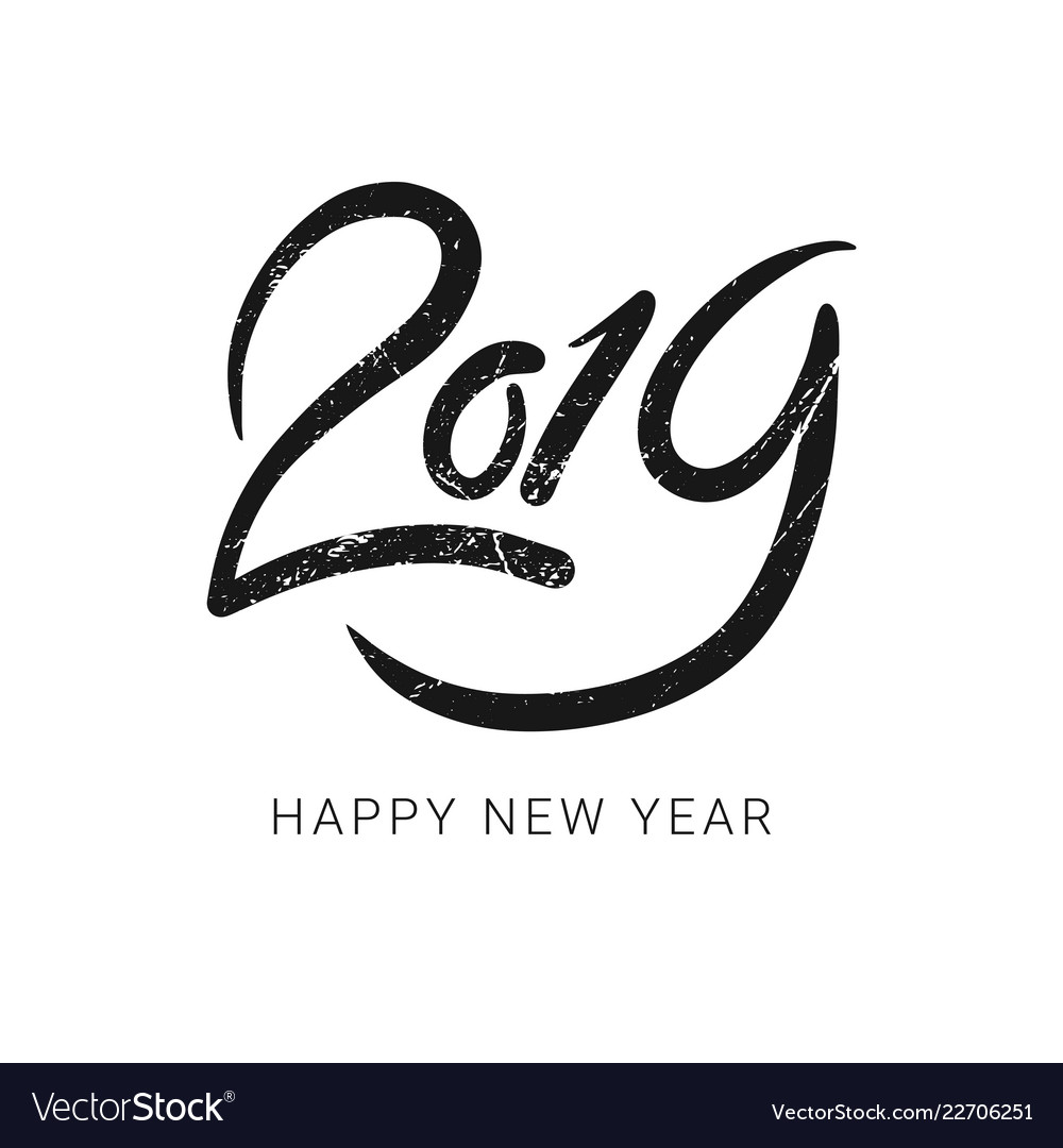 Greeting card 2019 happy new year vector image Greeting card 2019 happy new year