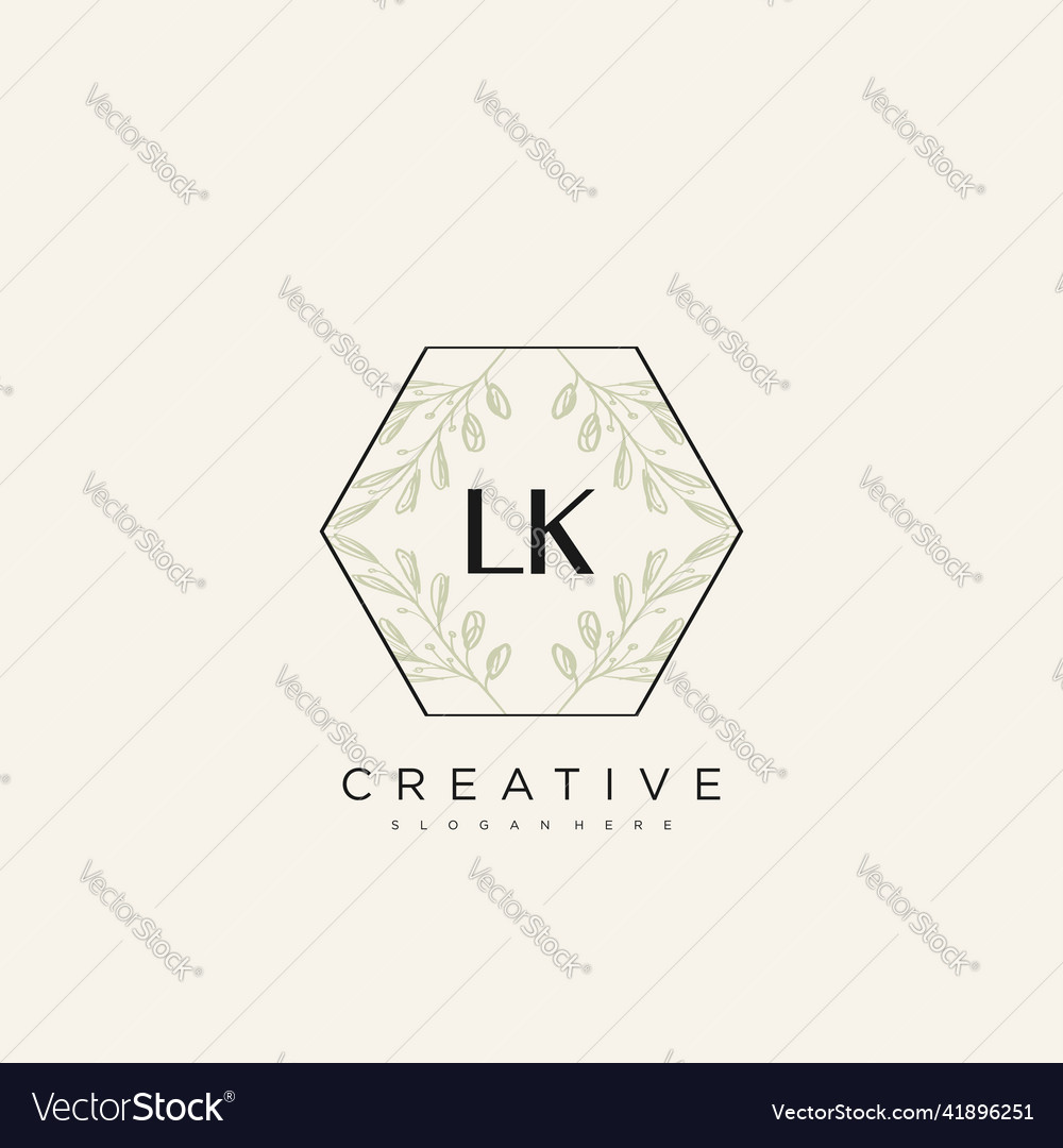 Lk erste Buchstaben Blume Logo Vorlage Premium Kunst