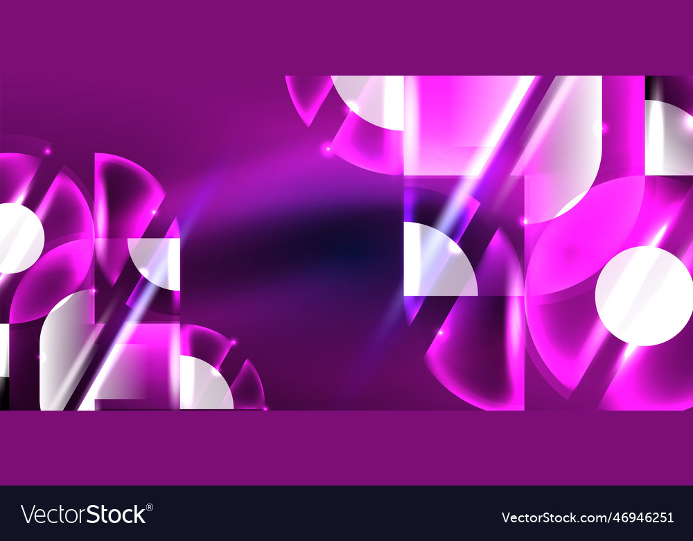Neon round shapes lines and triangle elements hi Vector Image Neon round shapes lines and triangle elements hi