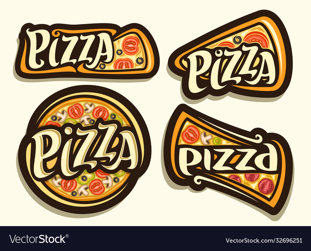 Pizza Set Royalty Free Vector Image - Vectorstock