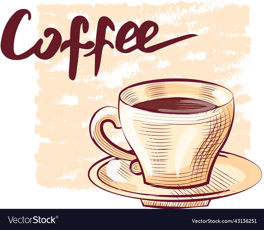 Poster design for coffee shop cup Royalty Free Vector Image