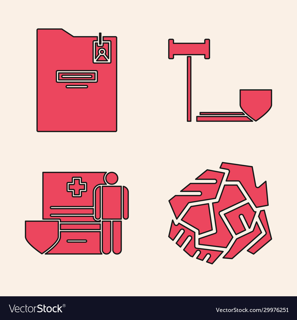 Set crumpled paper ball personal folder judge