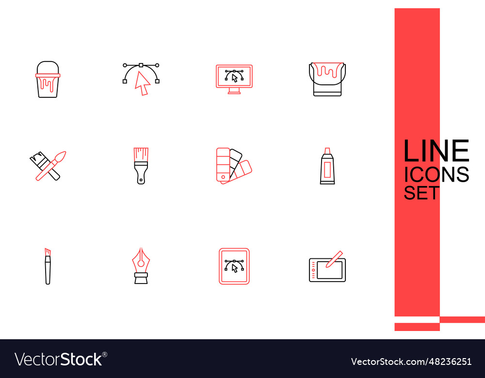 Set line graphic tablet computer with design vector image Set line graphic tablet computer with design