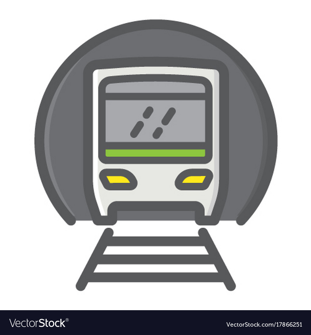 Subway train filled outline icon transport