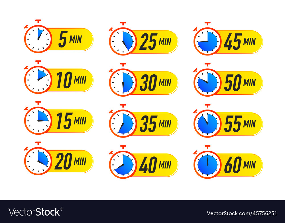 Timer icon set colorful style