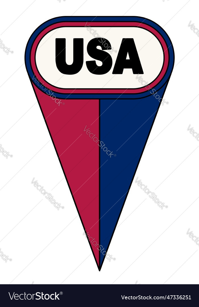 Usa oval map pointer location flag