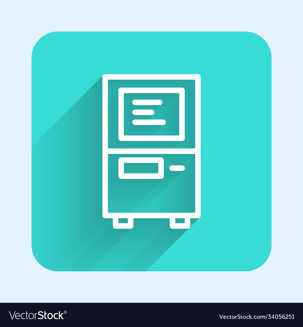 White line atm - automated teller machine icon vector image White line atm - automated teller machine icon