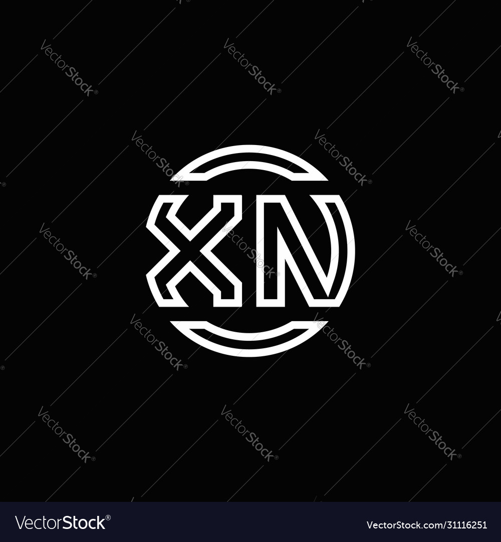 Xn logo monogram with negative space circle