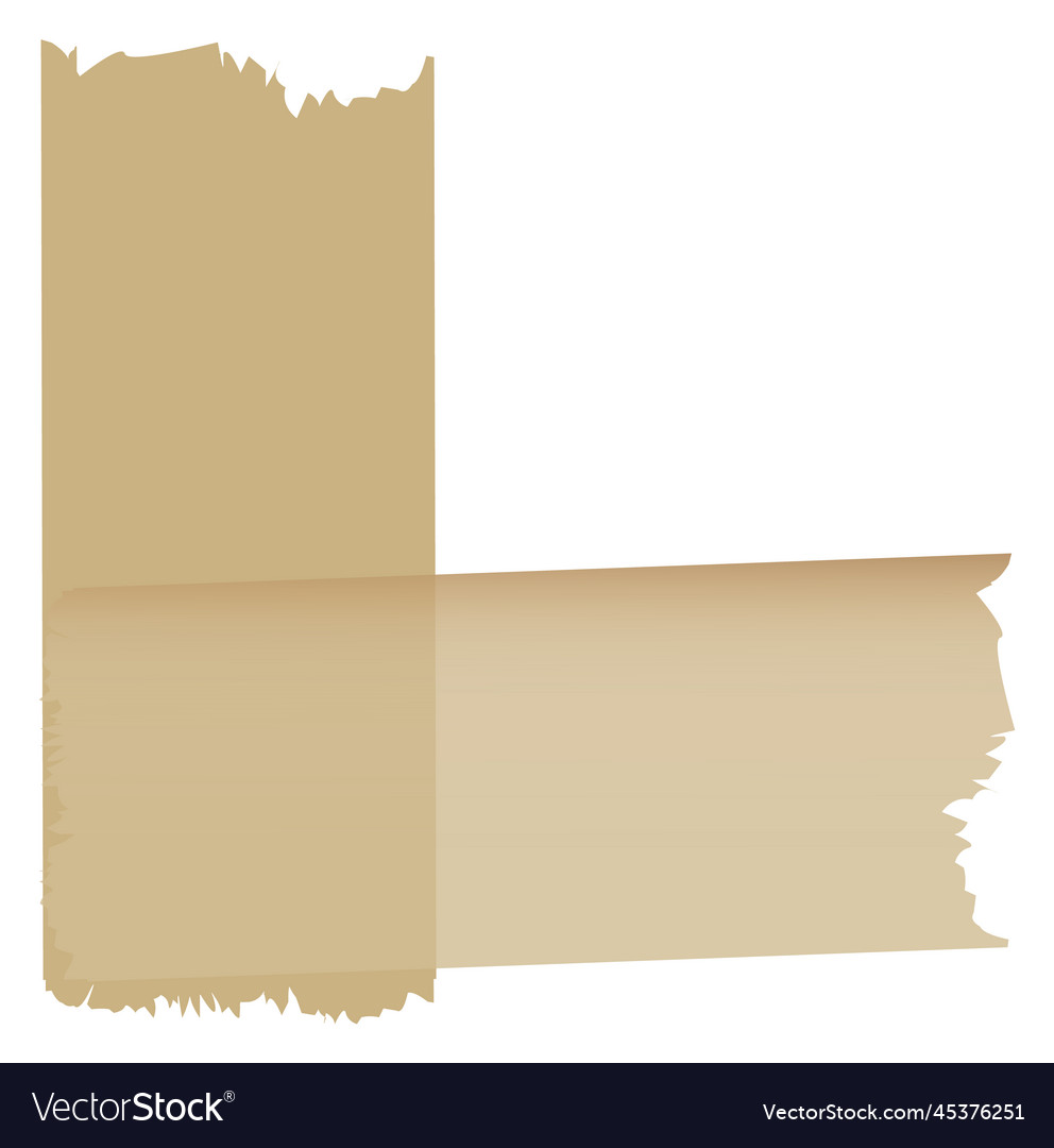 Yellow paper corner ripped adhesive tape fix Vector Image