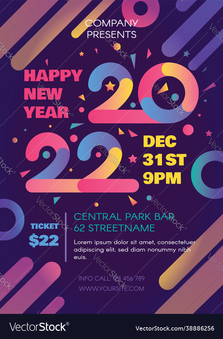 2022 new year celebration invitation banner