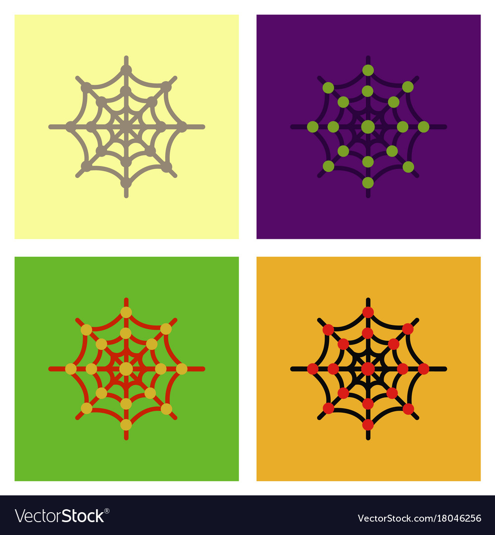 Assembly flat icons spiders web