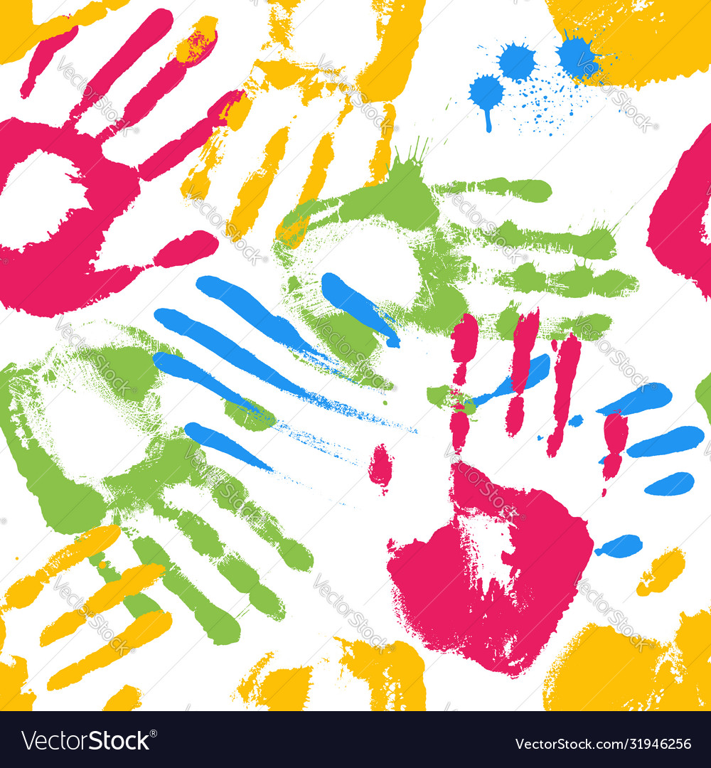 Colorful Handprint Pattern