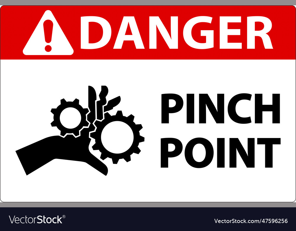 Danger pinch point label sign on white background Vector Image