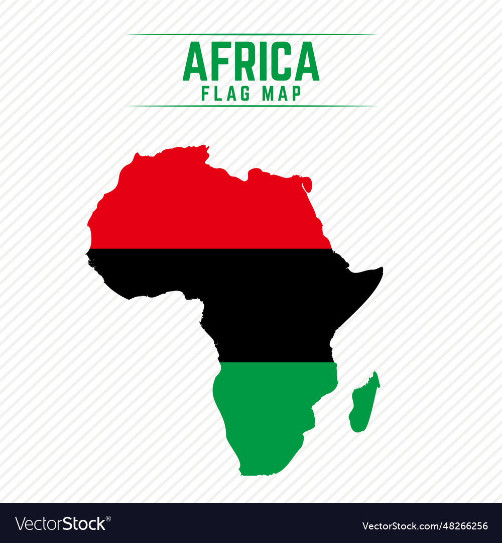 Flag map of africa africa map Royalty Free Vector Image